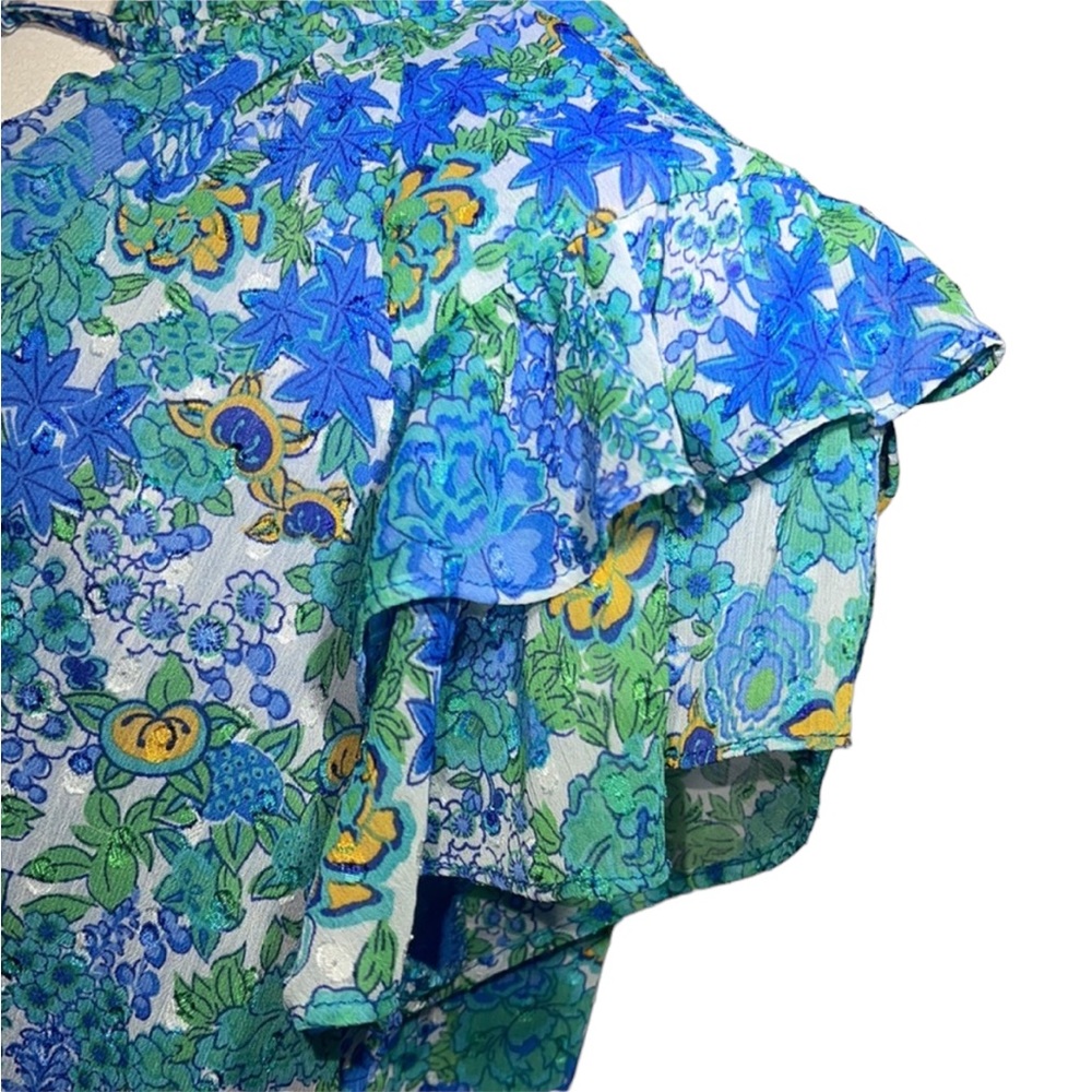 Joie NWOT short sleeve blouse with beautiful floral print. Size M. - Picture 7 of 10